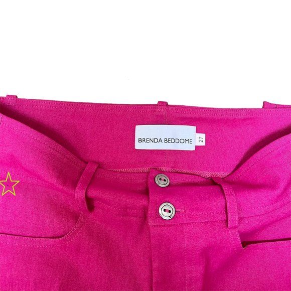 Brenda Beddome Fuchsia Pink Skinny Pants Women's Size 27 Barbiecore - Picture 12 of 13